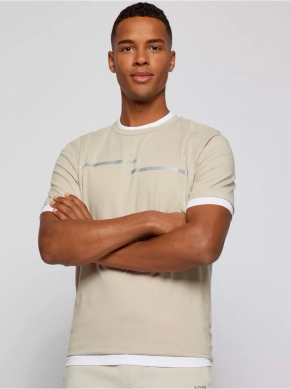 HUGO BOSS Men’s Tee 4 Beige T-Shirt – Size XL – Excellent Condition